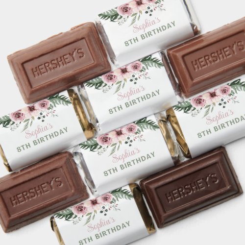 Soft Pink Floral and Eucalyptus Greenery  Hersheys Miniatures