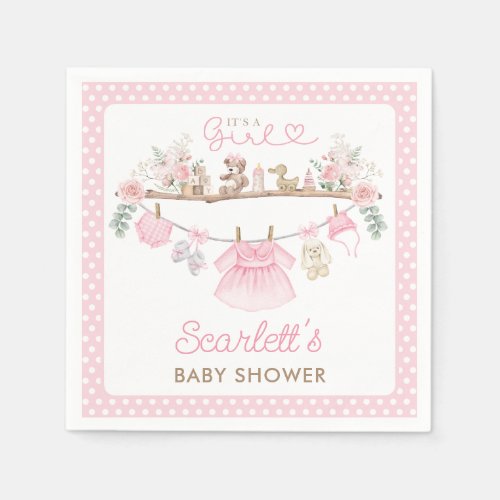 Soft Pink Floral Baby Girl Clothes Boho Nursery Napkins