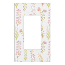 Soft Pink Floral Baby Nursery Light Switch Cover