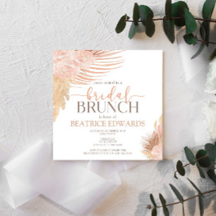 Soft Pink Floral Bridal Shower Brunch Invitation