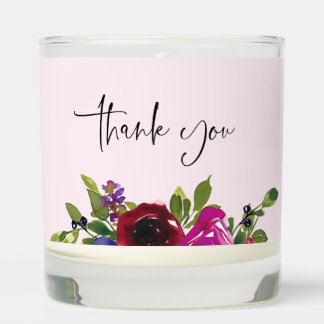 Soft Pink Floral Bridal Shower Candle Favor
