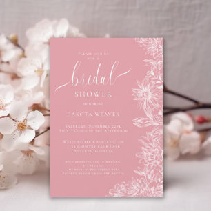 Soft Pink Floral Bridal Shower  Invitation