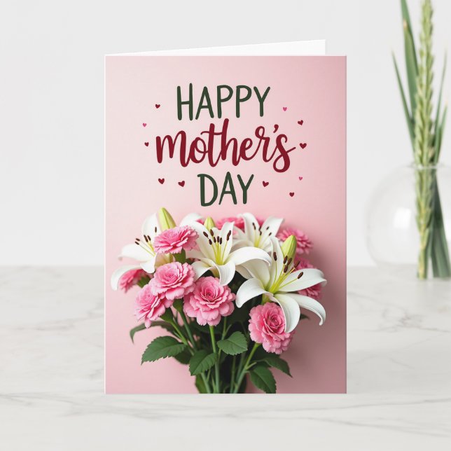 Soft Pink Floral Day Card (Front)