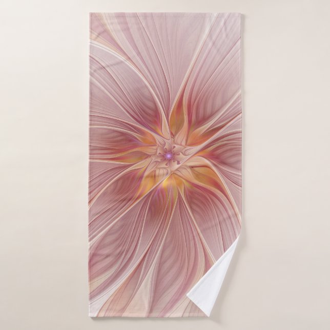 Soft Pink Floral Dream Abstract Fractal Art Flower Bath Towel (Bath Towel)