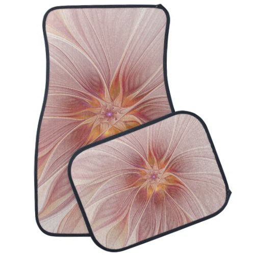 Soft Pink Floral Dream Abstract Fractal Art Flower Car Floor Mat