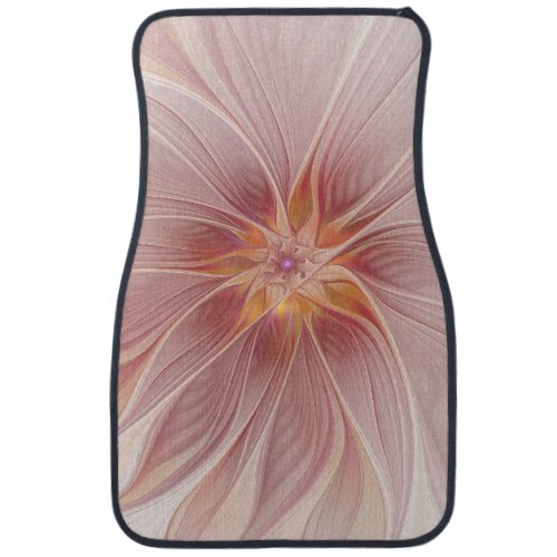 Soft Pink Floral Dream Abstract Fractal Art Flower Car Mat