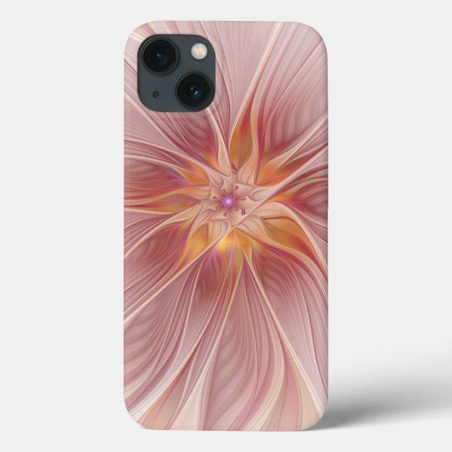 Soft Pink Floral Dream Abstract Fractal Art Flower Case-Mate iPhone Case (Back)