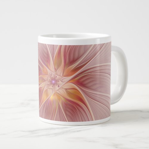 Soft Pink Floral Dream Abstract Fractal Art Flower Giant Coffee Mug