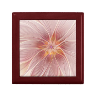 Soft Pink Floral Dream Abstract Fractal Art Flower Gift Box