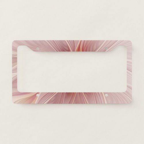 Soft Pink Floral Dream Abstract Fractal Art Flower License Plate Frame