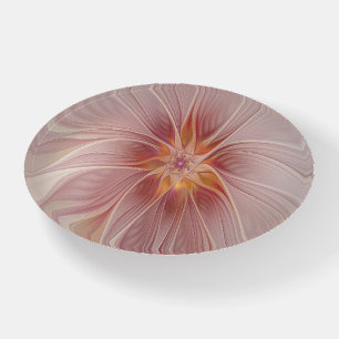 Soft Pink Floral Dream Abstract Fractal Art Flower Paperweight