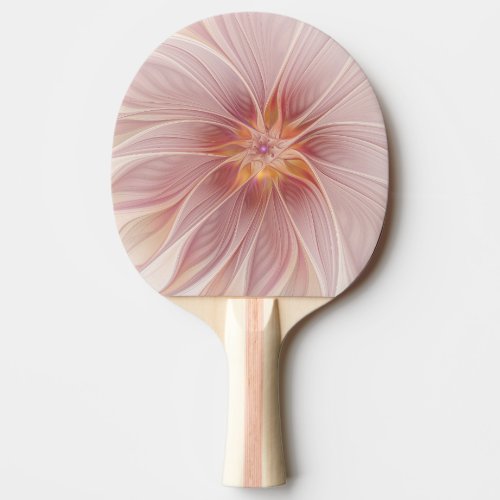 Soft Pink Floral Dream Abstract Fractal Art Flower Ping Pong Paddle