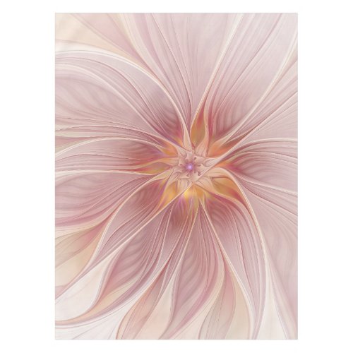 Soft Pink Floral Dream Abstract Fractal Art Flower Tablecloth