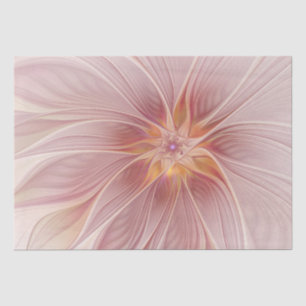 Soft Pink Floral Dream Abstract Fractal Art Flower Tissue Paper