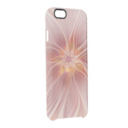 Soft Pink Floral Dream Abstract Fractal Art Flower Clear iPhone 6/6S Case