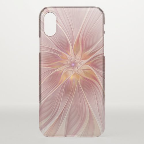 Soft Pink Floral Dream Abstract Fractal Art Flower iPhone XS Case