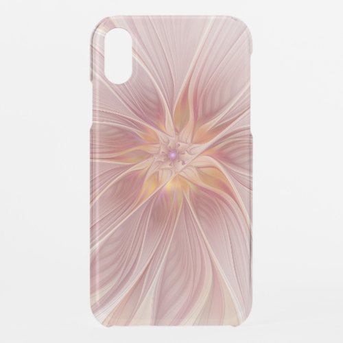 Soft Pink Floral Dream Abstract Fractal Art Flower iPhone XR Case