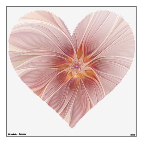 Soft Pink Floral Dream Abstract Fractal Art Flower Wall Decal