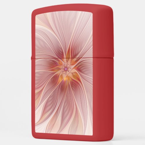 Soft Pink Floral Dream Abstract Fractal Art Flower Zippo Lighter