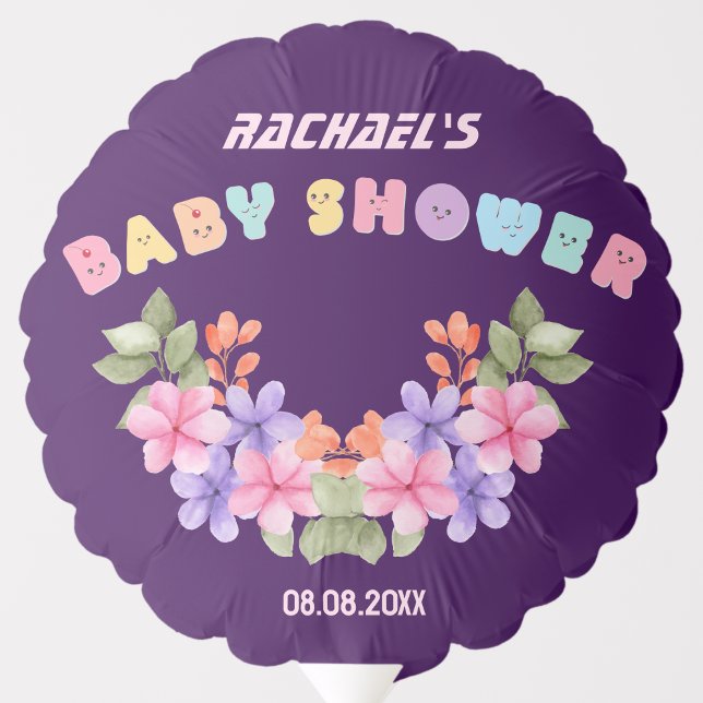 Soft Pink Floral Girl Baby Shower Balloon (Creator Uploaded)