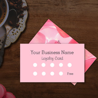 Soft Pink Floral Loyalty Card