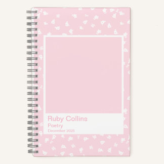 Soft Pink Floral Minimal Ditsy Notebook