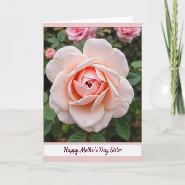 Soft Pink Floral Mothers Day Card (Front)