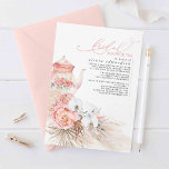Soft Pink Floral Pampas Grass Bridal Shower Tea Invitation<br><div class="desc">White orchids,  pink roses,  dried tropical greenery,  and pampas grass elegant tea party bridal shower invitations</div>