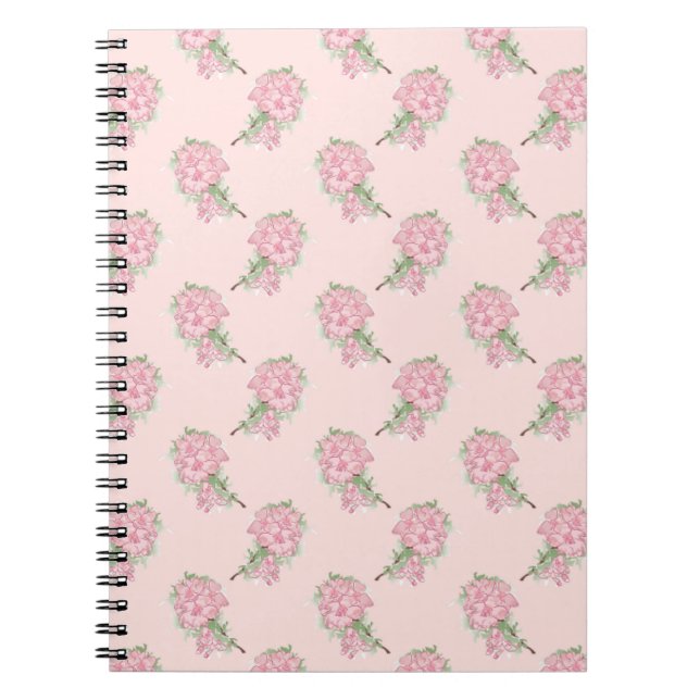 Soft Pink Floral Pattern | Romantic Flower Notebook (Front)