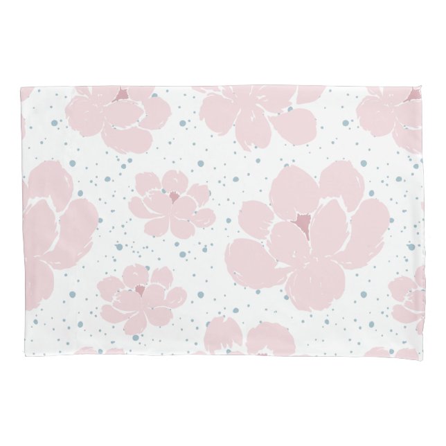 Soft Pink Floral Pillow Case (Front)