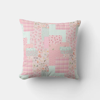 Soft Pink Floral Throw Pillow | Elegant Rose Aesth