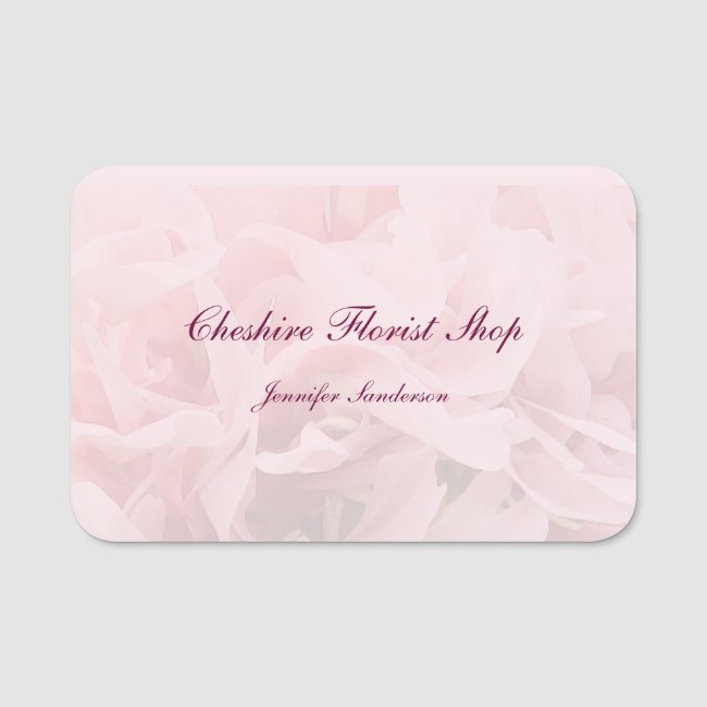 Soft Pink Florist Shop Name Tag