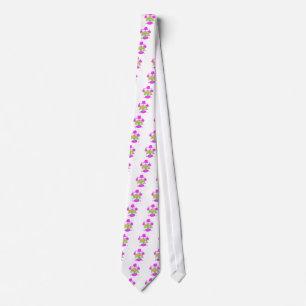 Soft Pink Flower Art: A Baby's Touch. Neck Tie