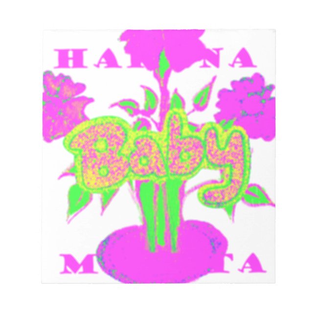 Soft Pink Flower Art: A Baby's Touch. Notepad (Front)