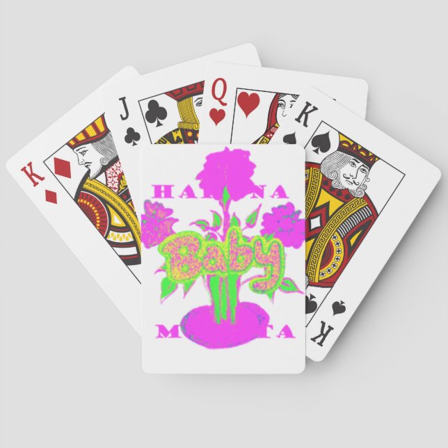 Soft Pink Flower Art: A Baby's Touch. Poker Cards (Back)