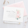 Soft Pink Flowers and Gold Greenery Bridal Shower  Invitation