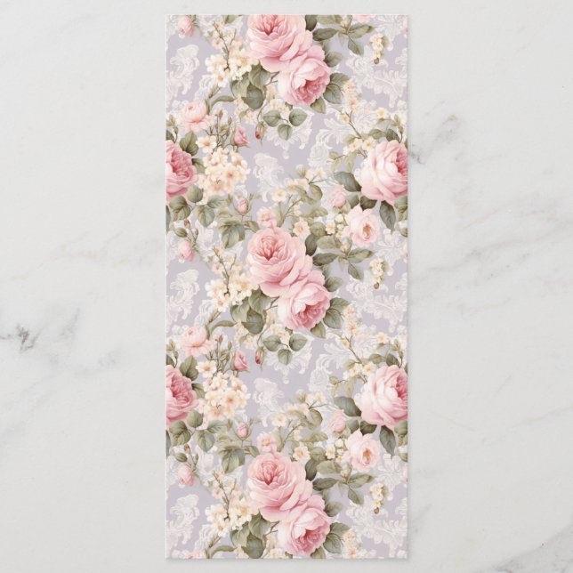 Soft Pink Flowers Menu (Front)