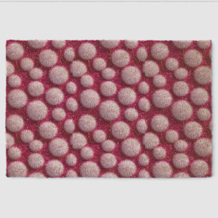 Soft Pink Fluffy Balls on Glittery Vibrant Magenta Fiber Doormat