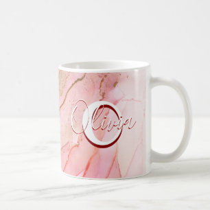 Soft Pink Fluid Alcohol Ink Coffee Mug