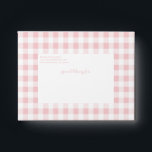 Soft Pink Gingham Check Personal Stationery Envelope<br><div class="desc">Soft shell pink gingham check is a charming way to celebrate a new baby with this matching custom envelope featuring a pre-printed return address and matching printed blue interior.</div>