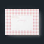 Soft Pink Gingham Check Personal Stationery Envelope<br><div class="desc">Soft shell pink gingham check is a charming way to celebrate a new baby with this matching custom envelope featuring a pre-printed return address and matching printed blue interior.</div>
