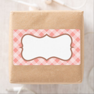 Soft Pink Gingham Labels
