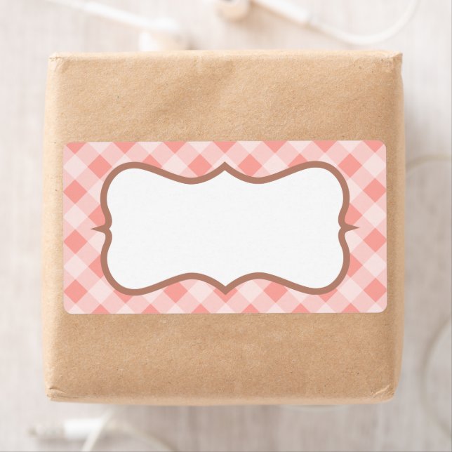 Soft Pink Gingham Labels (Insitu)
