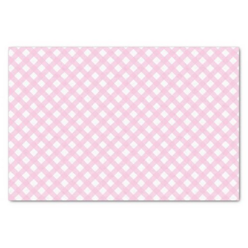 Soft Pink Gingham Pattern Tissue Paper