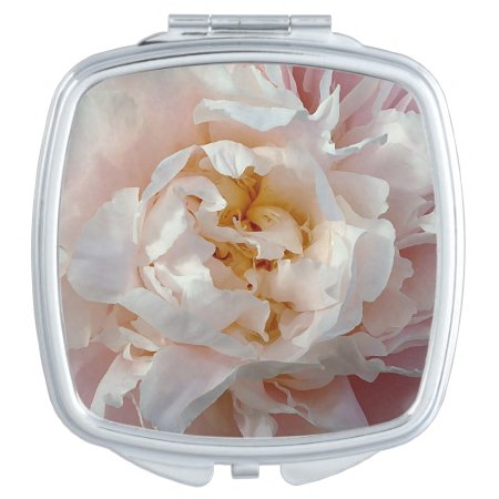 Soft Pink Girly Watercolor Peony Compact Mirror