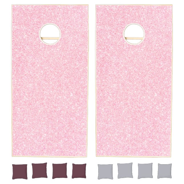 Soft Pink Glitter  Cornhole Set (Set)