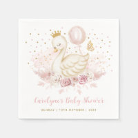 Soft Pink Gold Swan Princess Balloon Baby Girl
