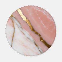 soft pink, golden white Marble design Coaster Set