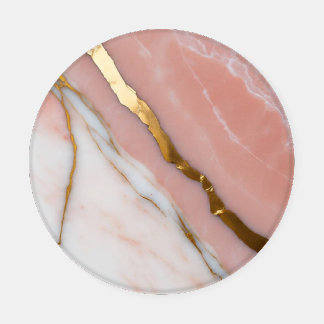 soft pink, golden white Marble design Coaster Set