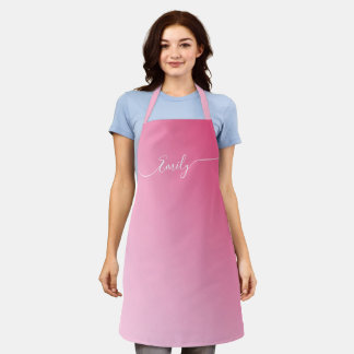 soft pink gradient -add name apron